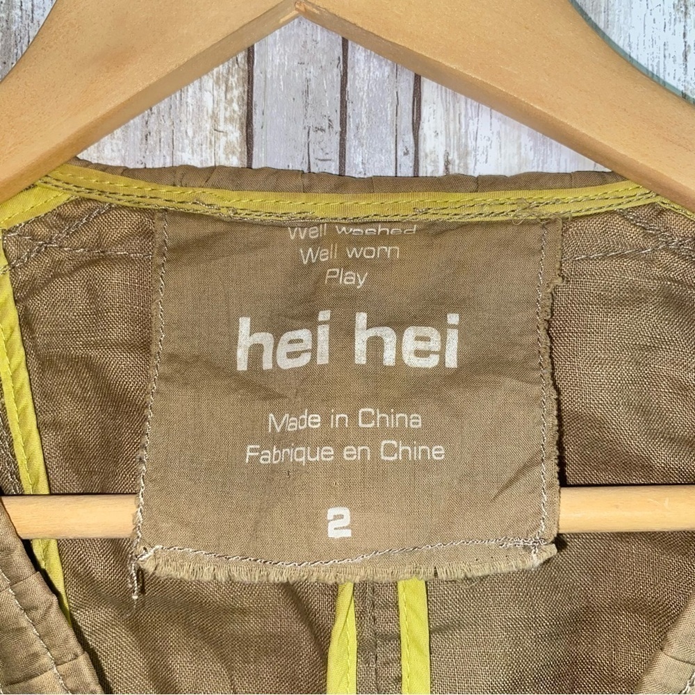 Anthropologie Hei Hei 100% Linen Zip Front Cinch Waist Utility Jacket Size 2 - Picture 5 of 5